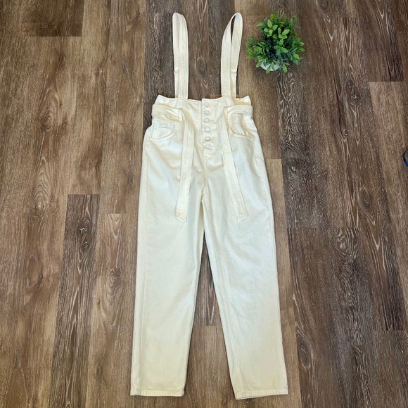 Signature 8 White Denim Overalls - Picture 1 of 15